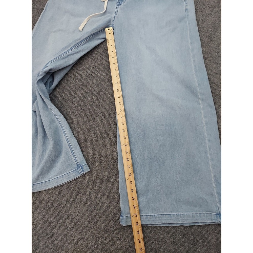 American Eagle Jeans Womens XL Blue Low Rise Ultra Wide Leg Drawstring Pull On - Picture 6 of 13